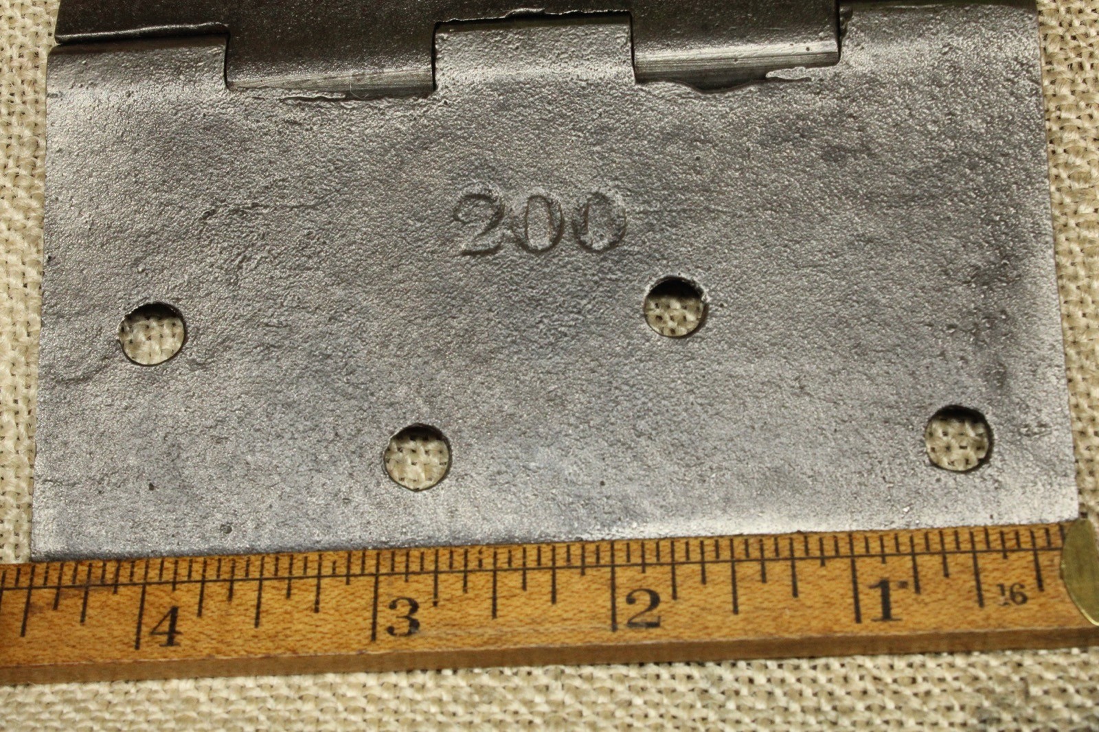 2 Old Door Hinges 4 1/2 X 4 1/2 ” 1850’s Heavy Duty Cast Iron Baldwin Patent