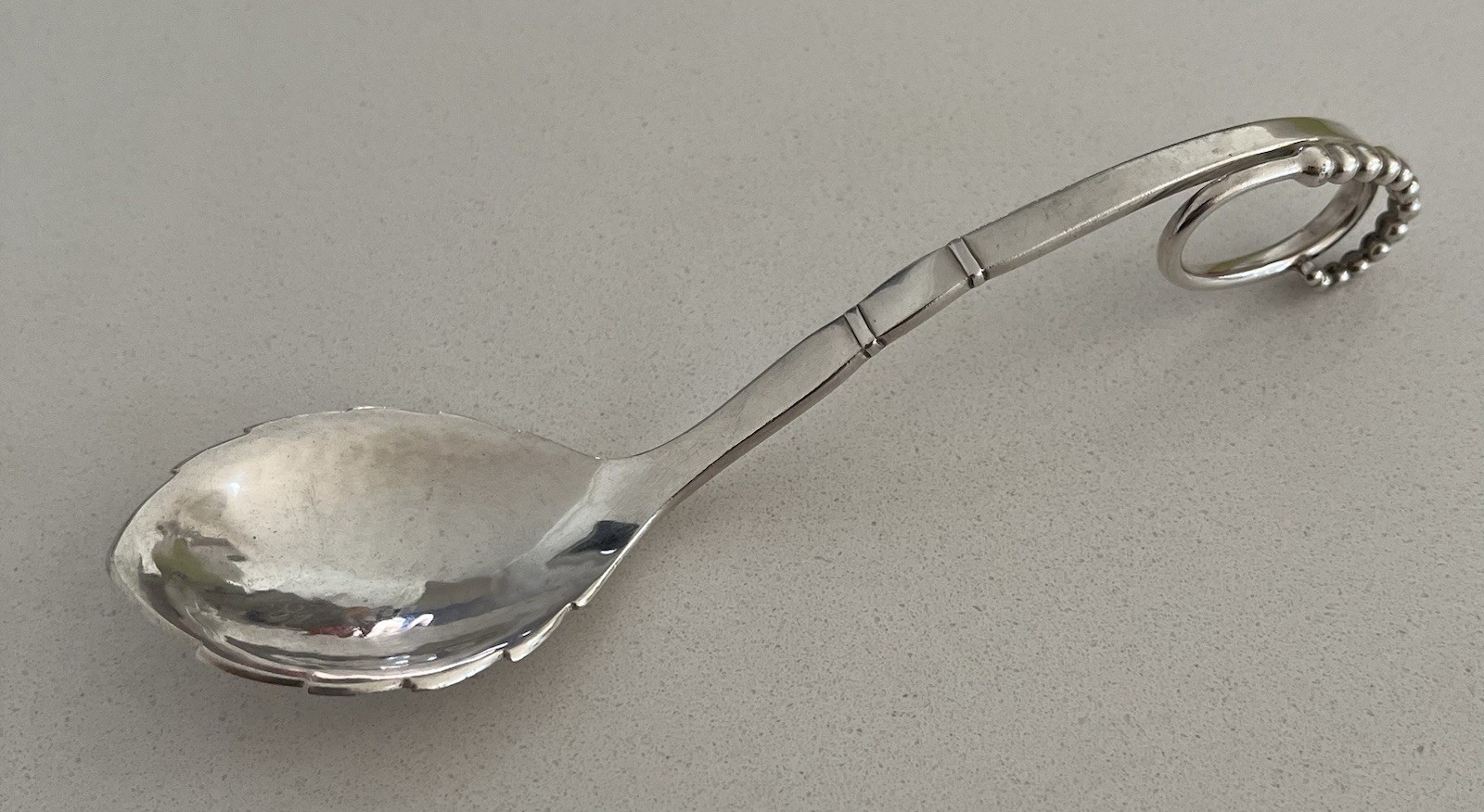 GEORG JENSEN SOLID STERLING SILVER No.41 PATTERN BERRY OR SUGAR SPOON DANISH