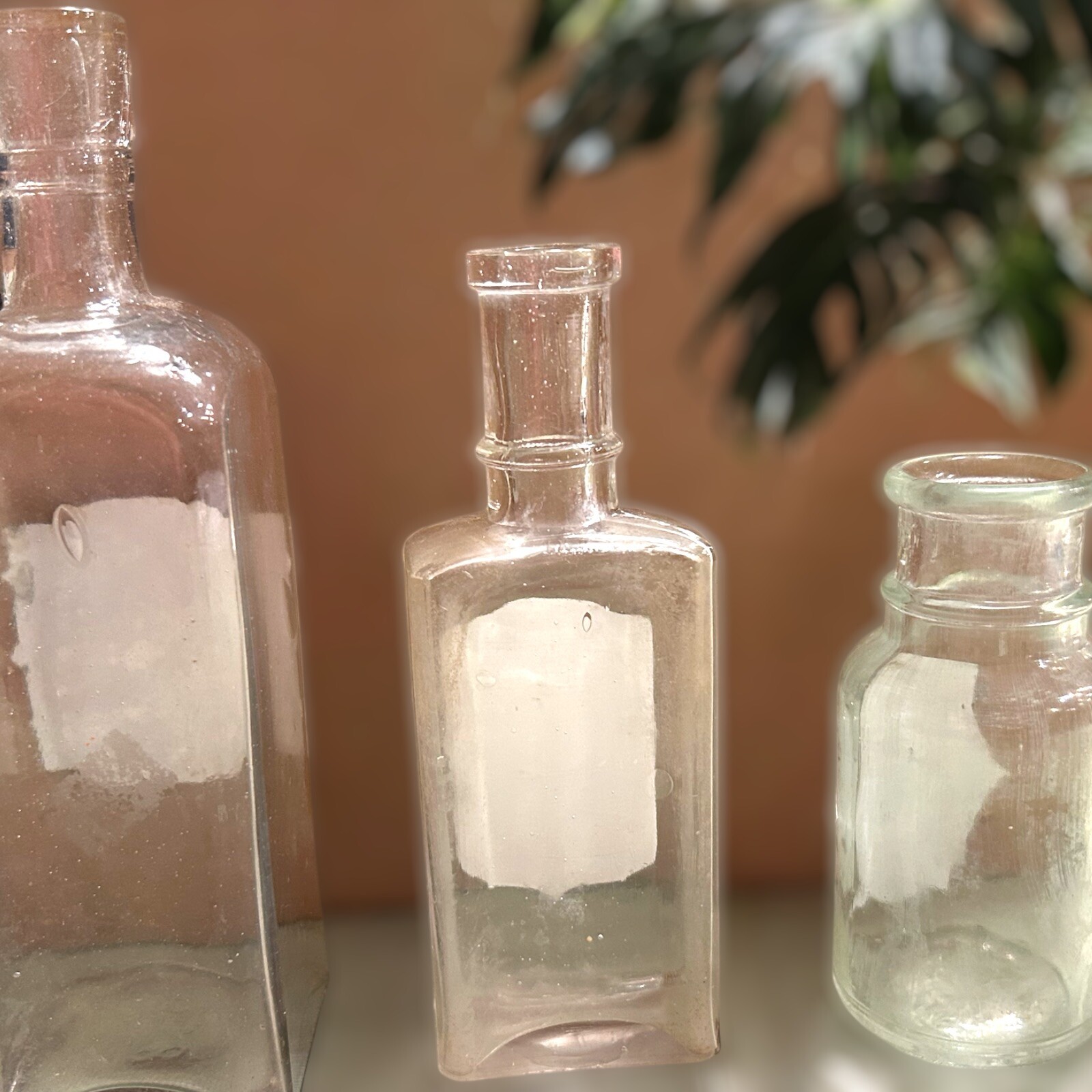 Old Glass Apothecary Bottles Halloween Decor Harry Potter Spooky Lab Pharmacy