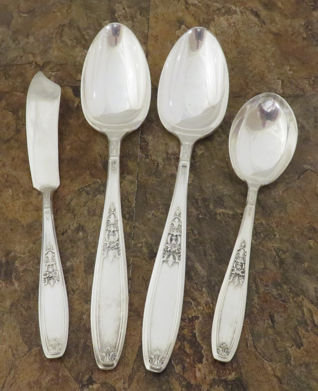 IS Ambassador Set of 4 Serving Pieces 1847 Rogers Silverplate Vtg Flatware Lot H