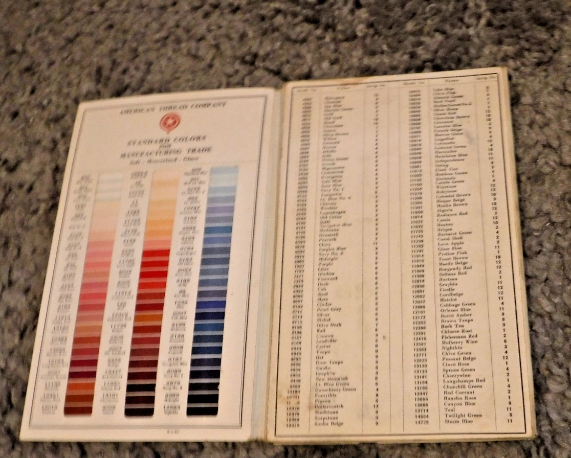 AMERICAN THREAD CO STANDARD COLOR FOR MANUFACTURING TRADE BOOK OF COLORS NO 10
