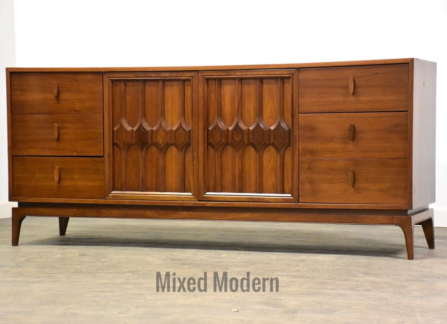 Mid Century Modern Walnut Dresser Credenza