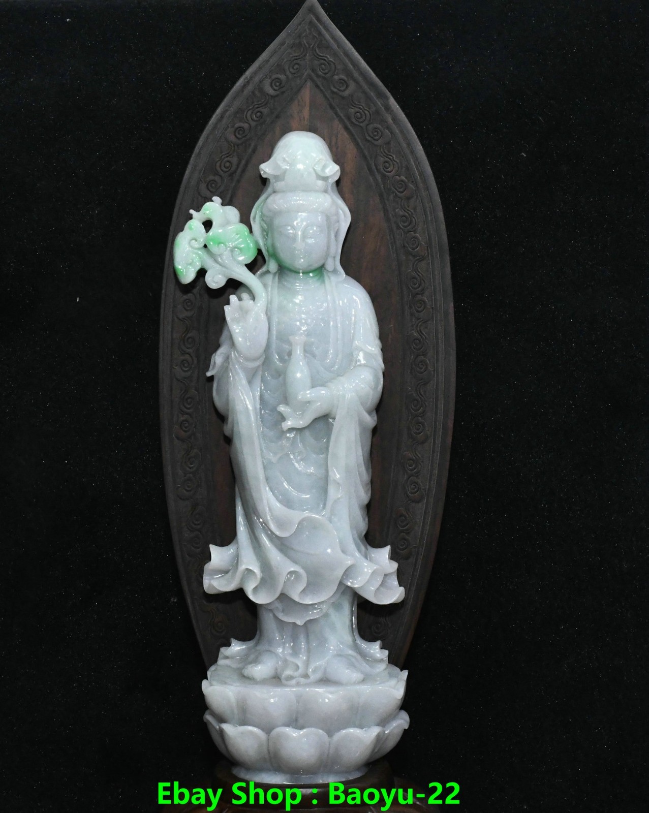 19.6”Natural Emerald Jadeite Jade Kwan-yin GuanYin Quanyin Buddha Statue