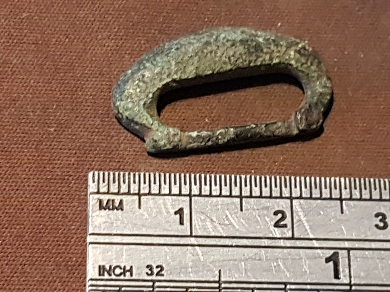 Very rare Roman military bronze strap buckle. Please read description. L131x