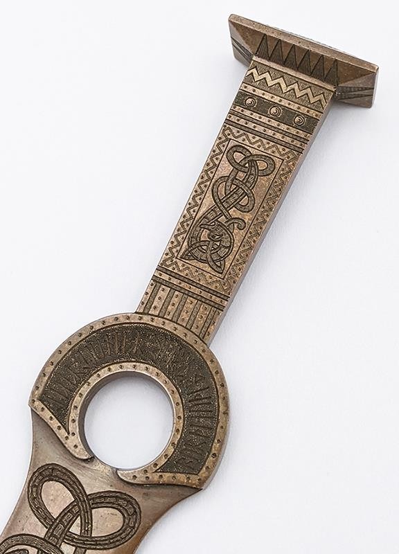 JOHAN ADOLPH LINDBERG? SCANDINAVIAN VIKING REVIVAL BRONZE LETTER OPENER c1900