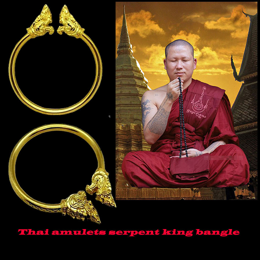 Thai amulets serpent king bangle millionaire 1000 million by Aj Subin year 2016