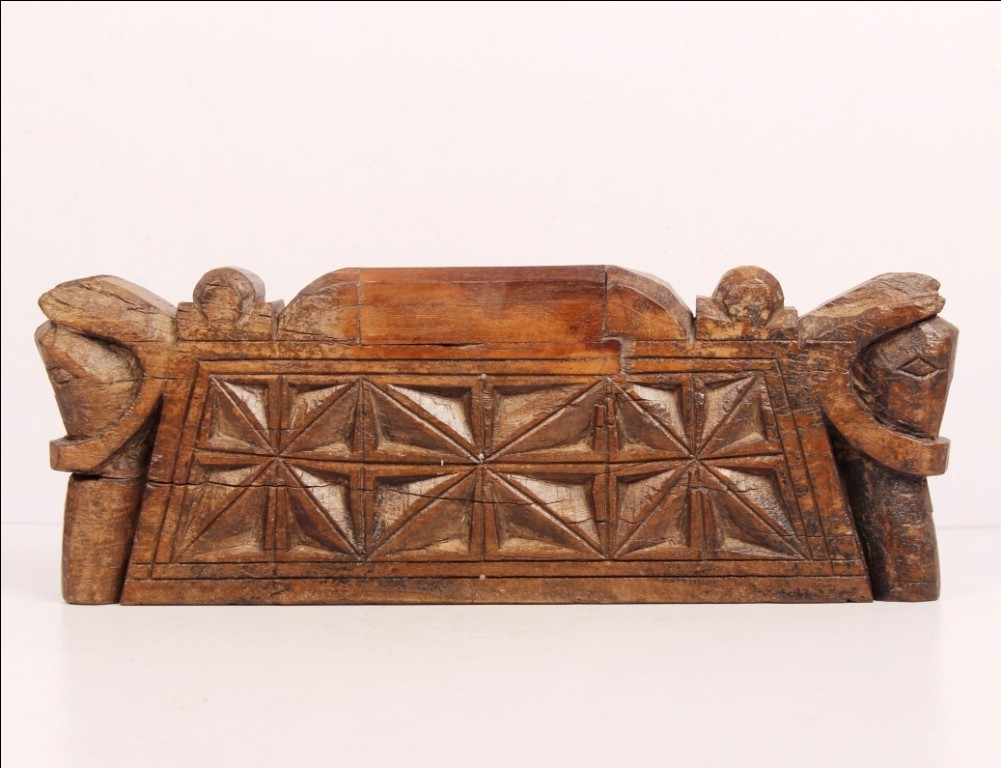 Antique Wooden Horse Architectural Bracket Panel Original Old Hand Carved 6605