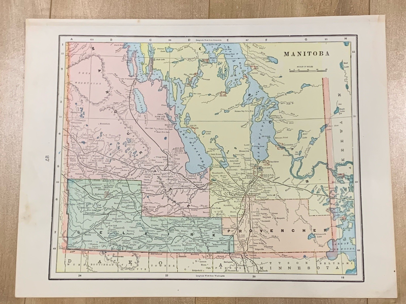 Manitoba / Northwest Territories 1898, Double Sided Map From World Atlas