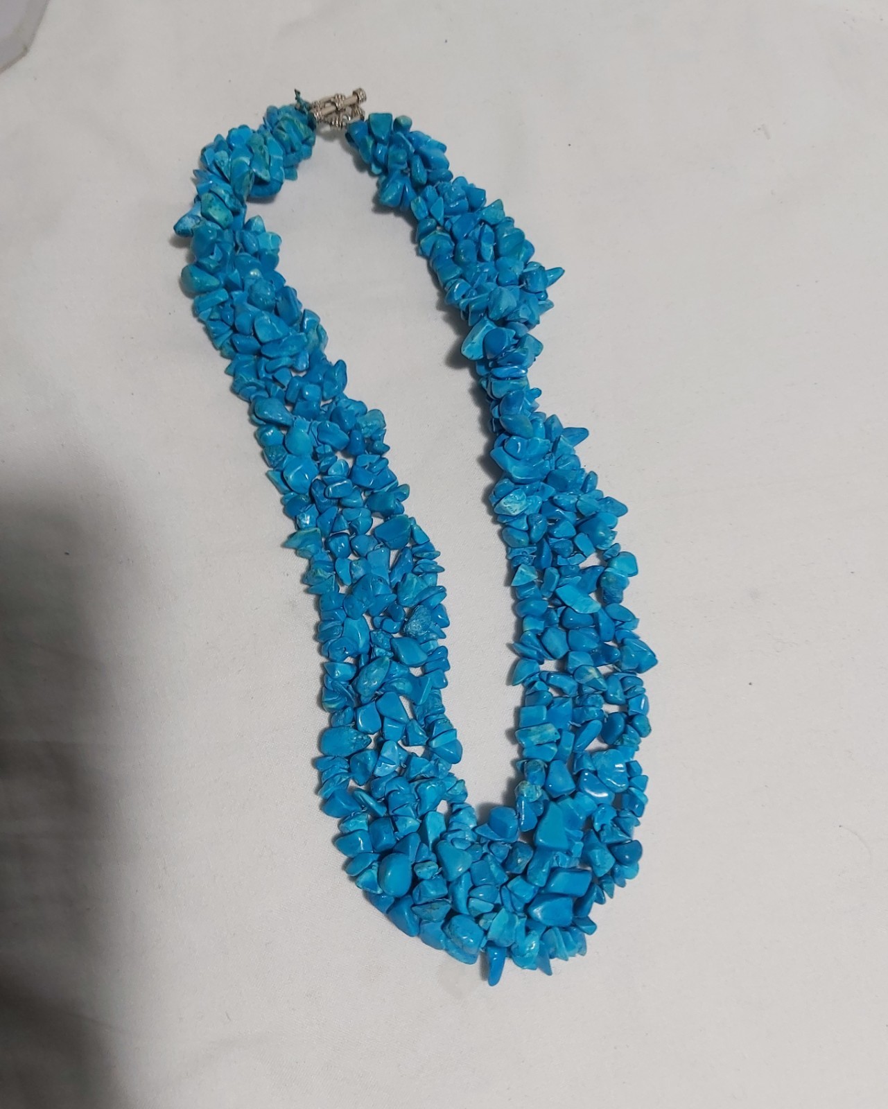 Blue Turquoise Statement Necklace L47cm W120g