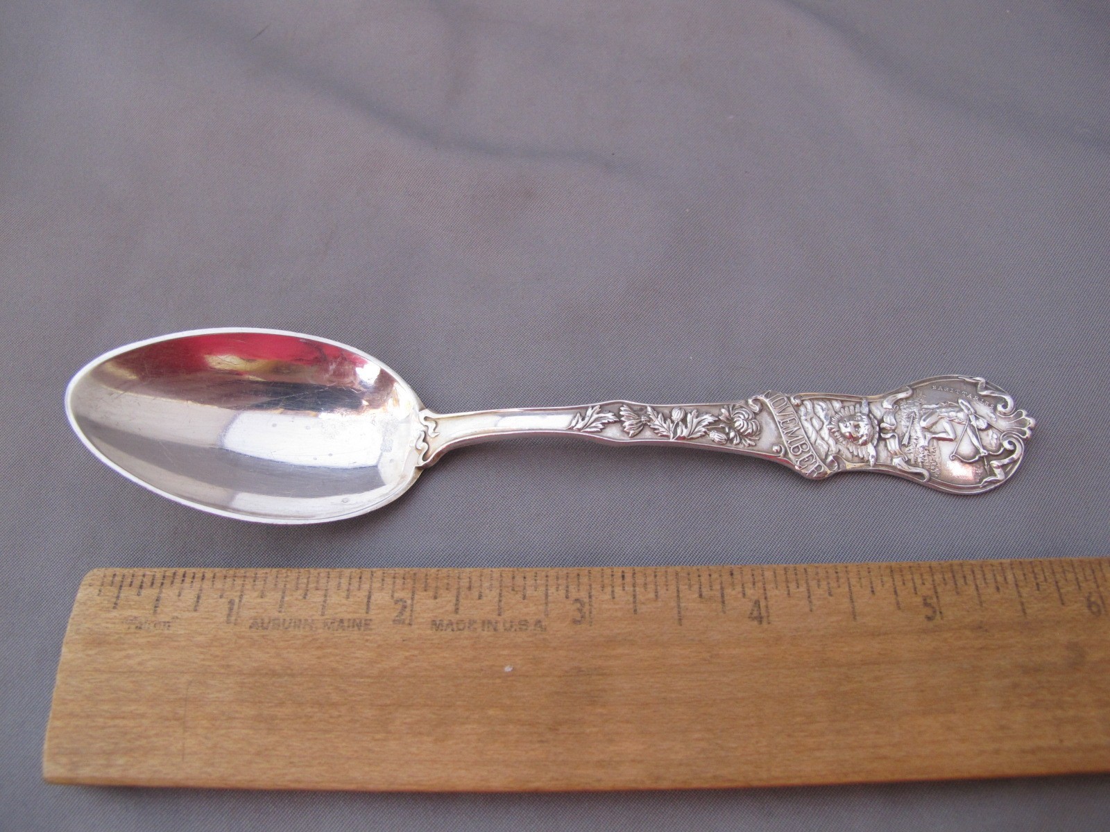 Watson Sterling NOVEMBER Birth Month TEASPOON-5 7/8 Inches-Mono MEW