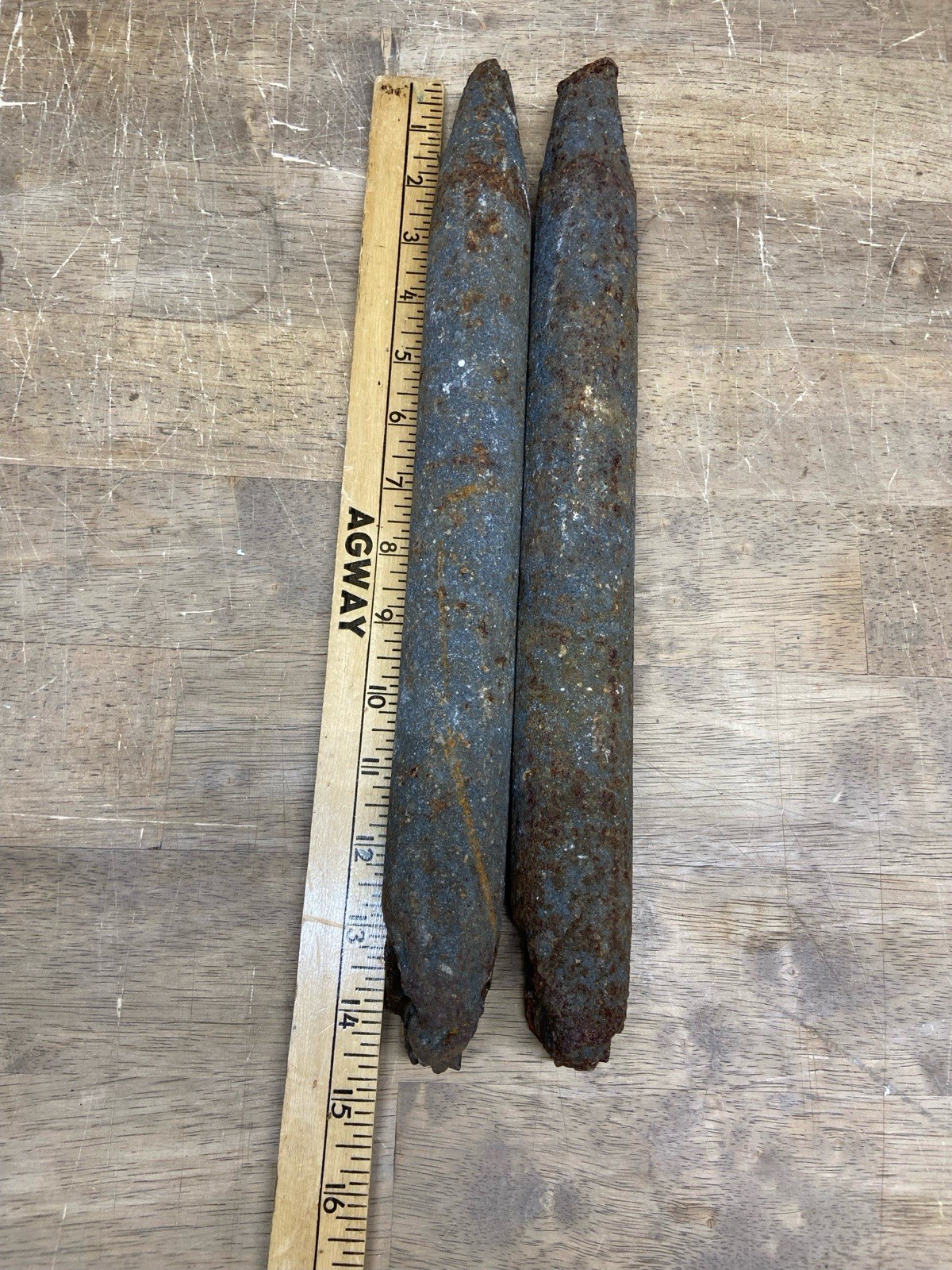 Lot of 2 Antique 6 LBS Vintage Cast Iron Window Sash Weights Deep Sea Fishing