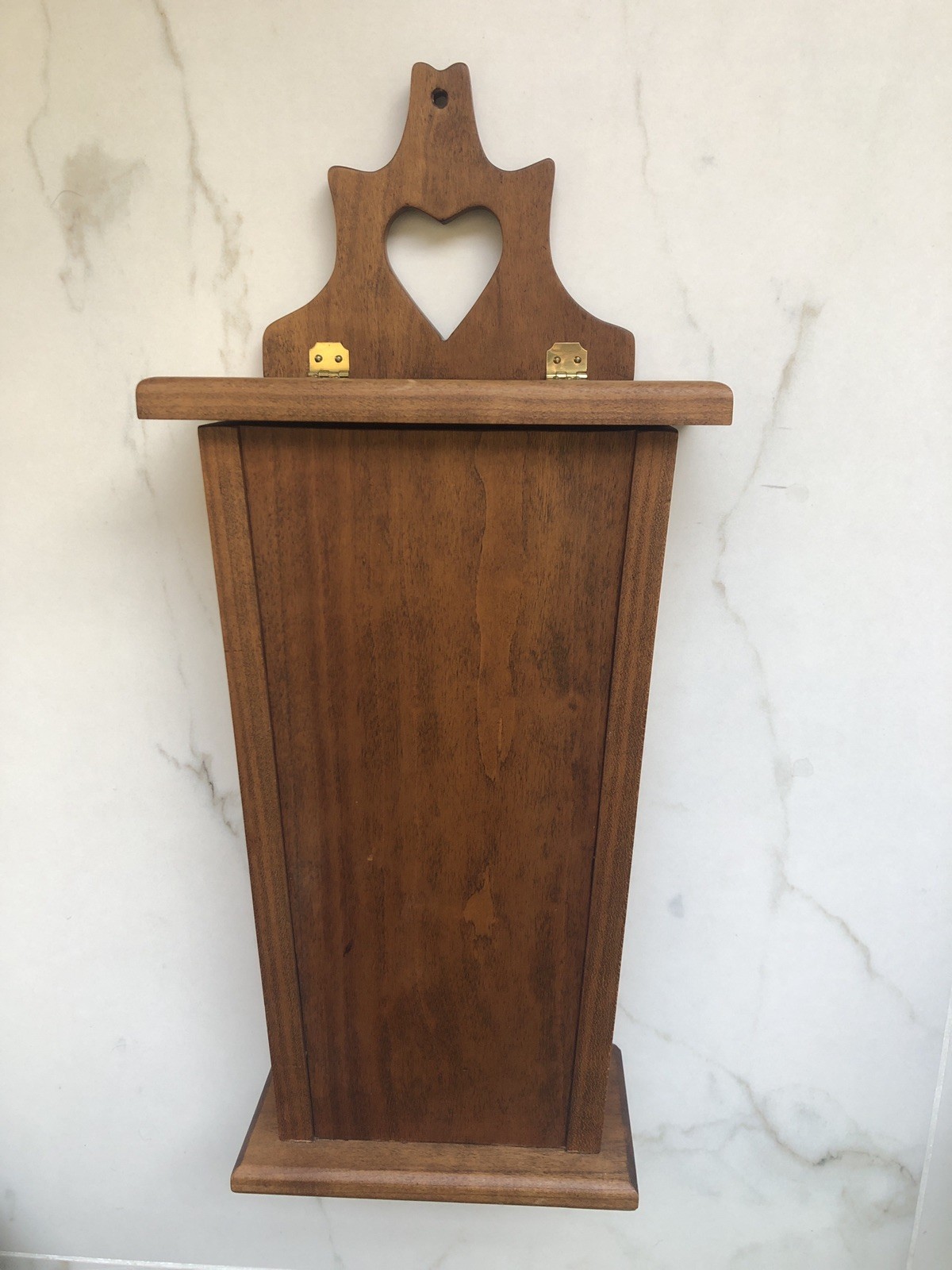 Antique Folk Art Primitive Hardwood Candle Wall Box