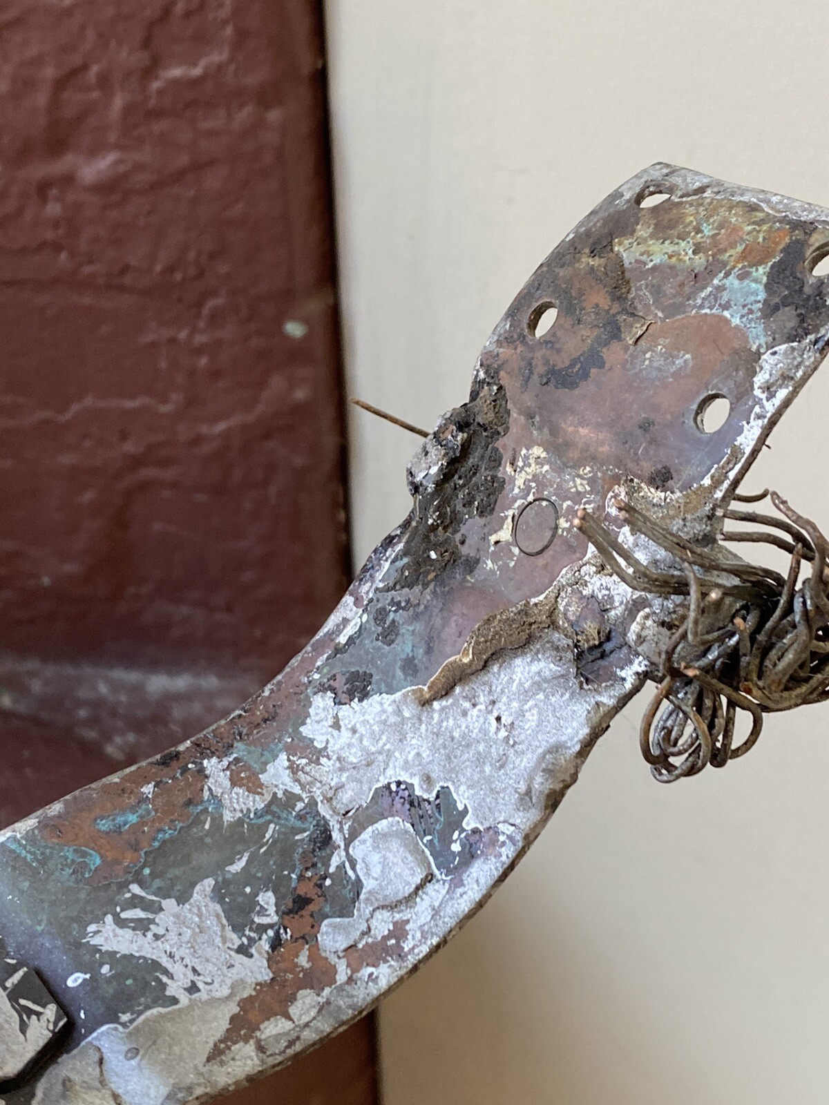 Vintage COPPER Lightning Rod & Bracket, Functional, Interior Design Accent