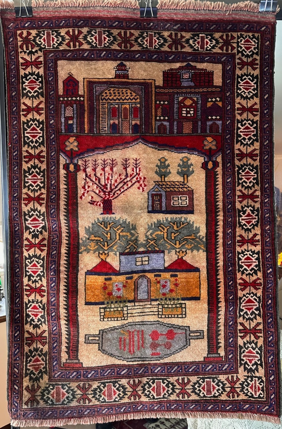 Old Baluch Tribal Village Rug in Pure Wool