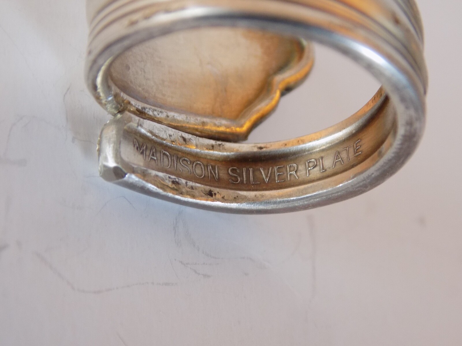 Spoon ring Madison Oneida Silver plate Berkshire 1932 Vintage size 8
