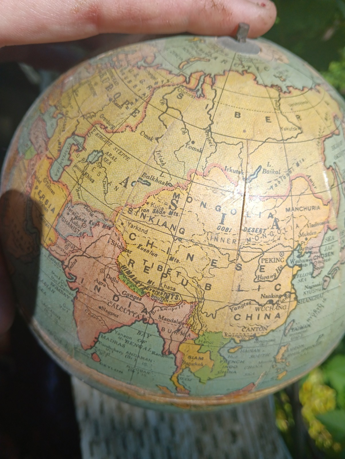 Antique Peerless 6 Inch Terrestrial Student Globe Weber Costello Co Patent 1909