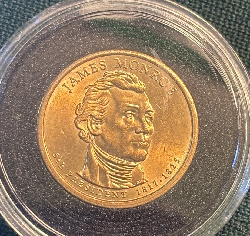 JAMES MONROE PRESIDENTIAL ONE $1 DOLLAR COIN 1817-1825 / 2008 P