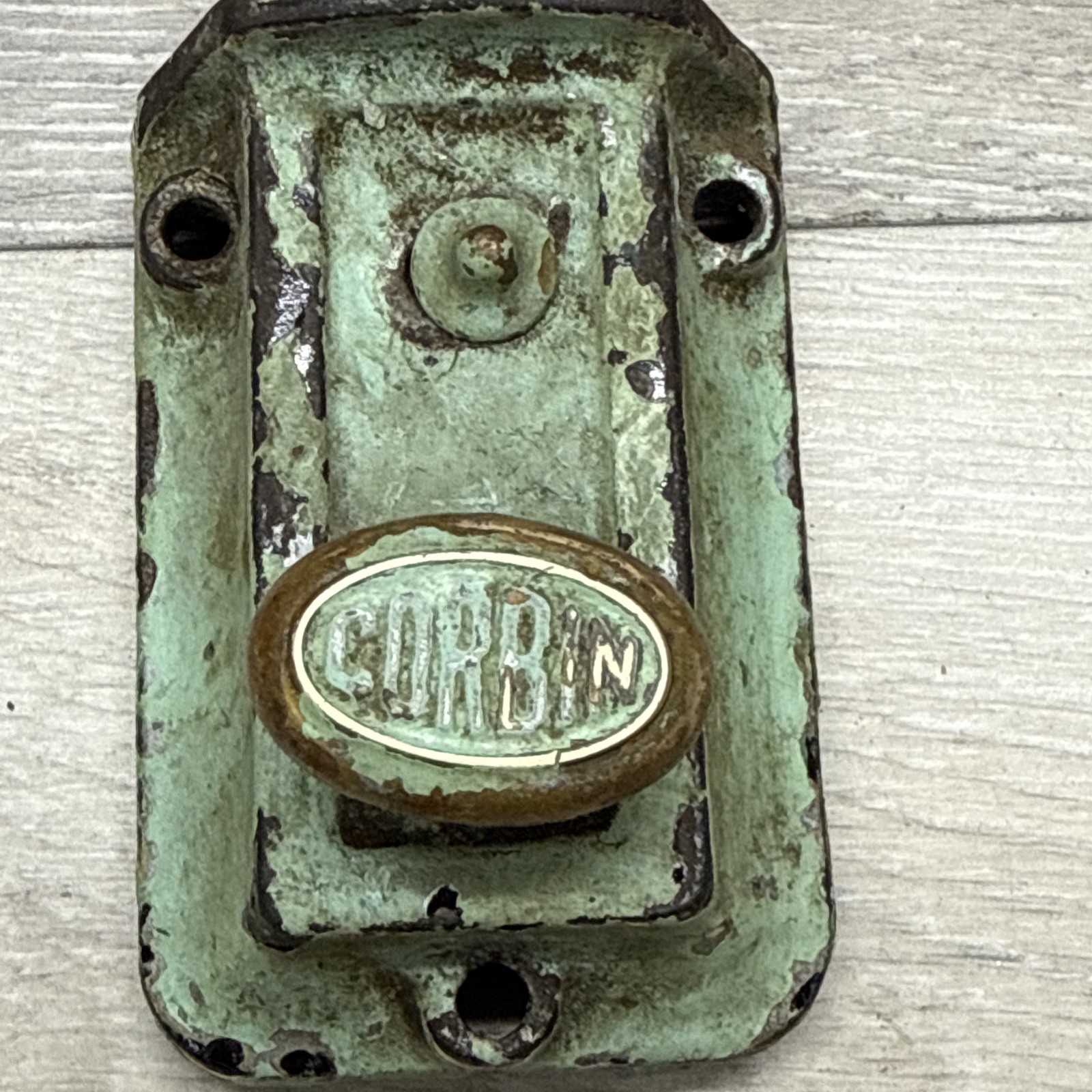 Antique c1920s Deadbolt CORBIN Lock Apartment Door Manual Twist Turn Lock Works