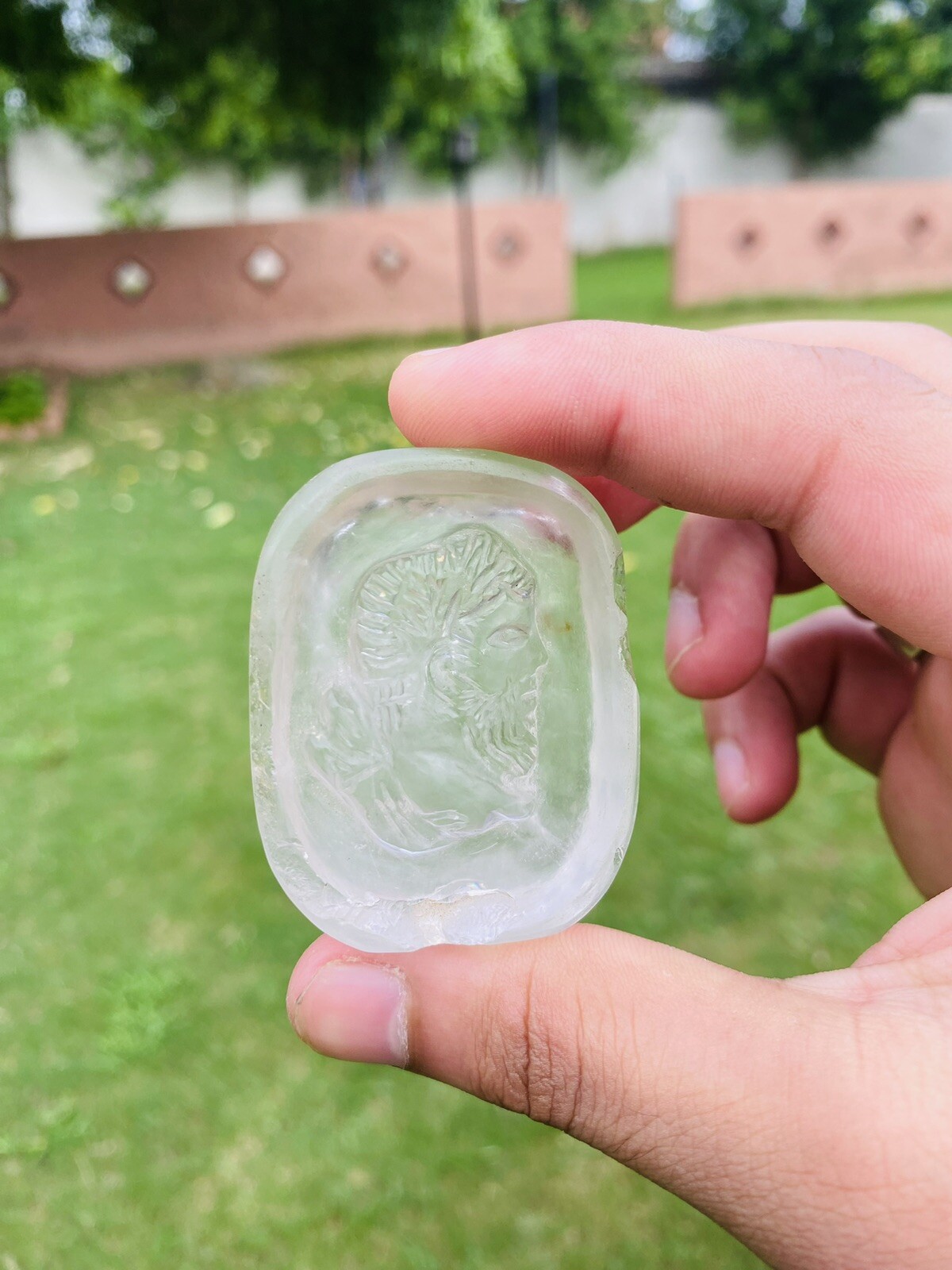 Natural white crystal hand carved crystal ancient men quartz meditation
