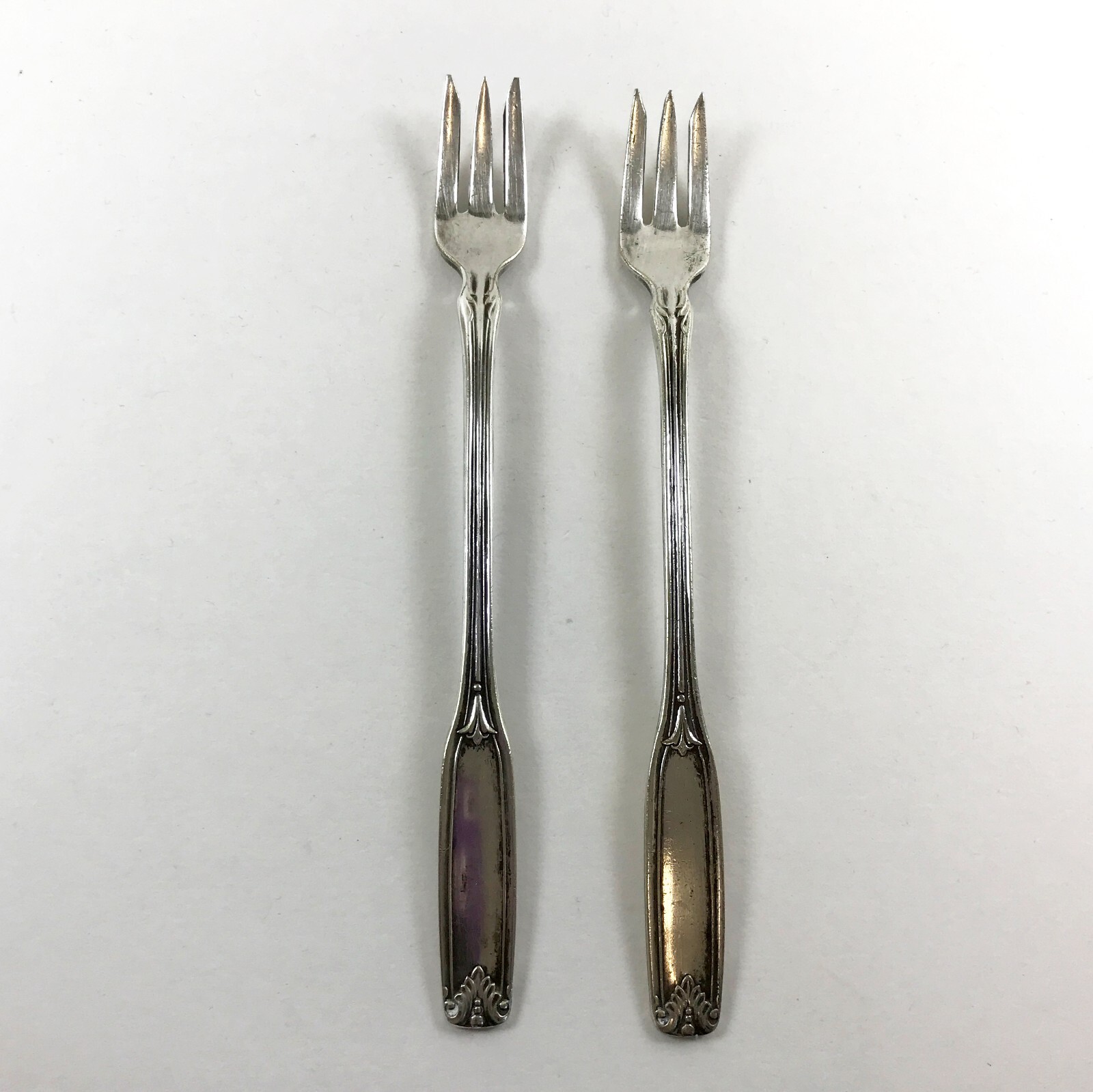 Vintage 1962 Oneida BARONET Silverplate Seafood Cocktail Fork Lot of 2