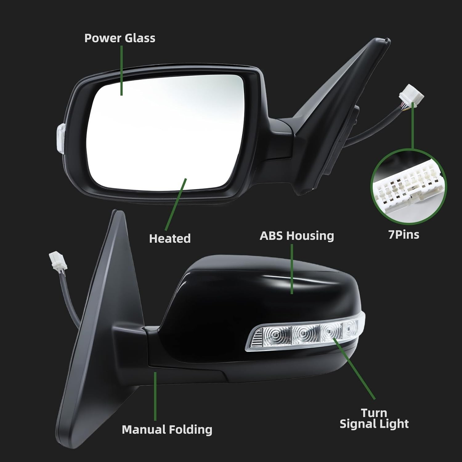 Left Driver Side Mirror Assembly Compatible with Sorent 2011-2015 with Heated &