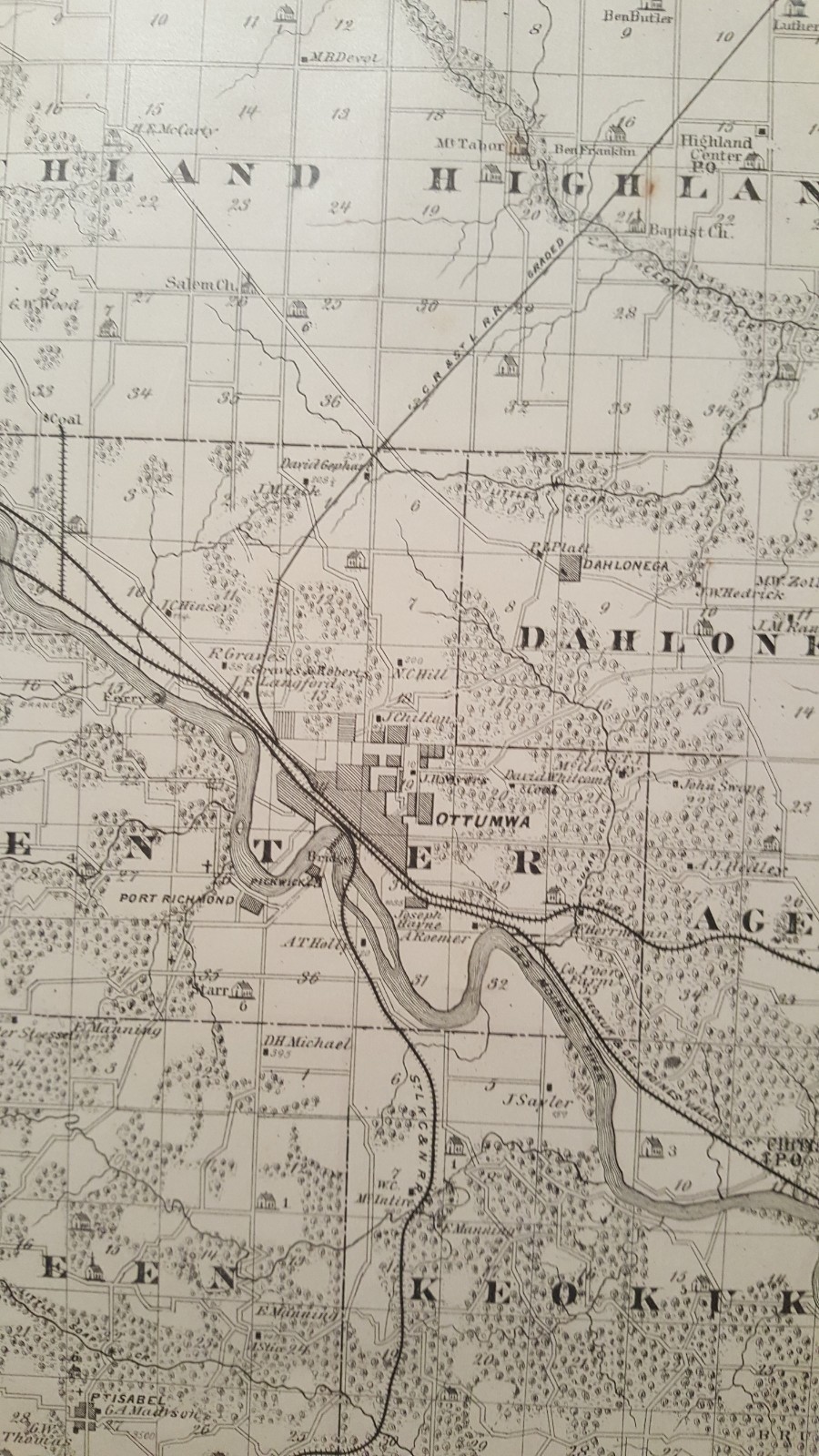 NICE ANTIQUE MAP – PLAN OF SCRANTON & OTTUMWA – IOWA – Andreas Atlas Co. 1875