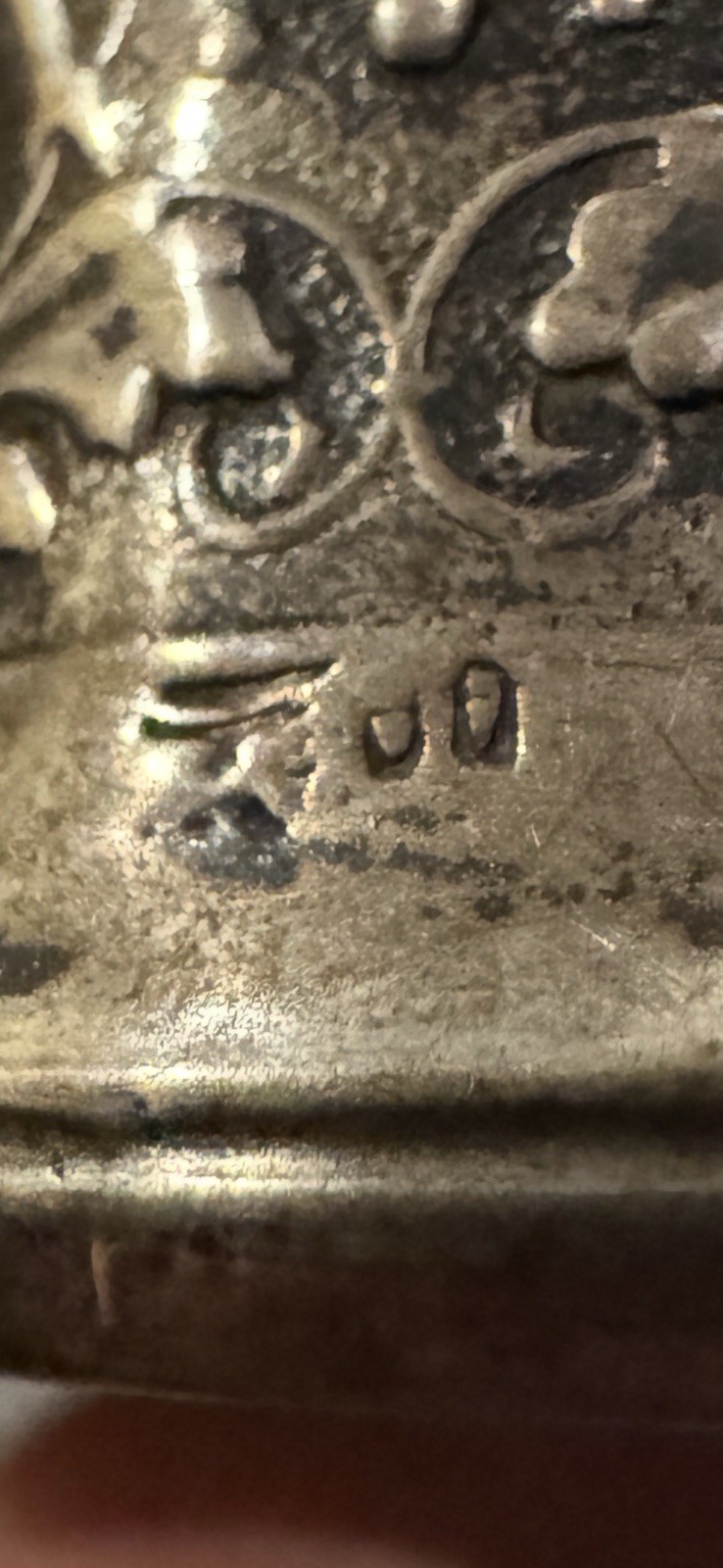 Antique Figural Cherub Repoussé Silver Napkin Ring Ornate Putti Design Monogram