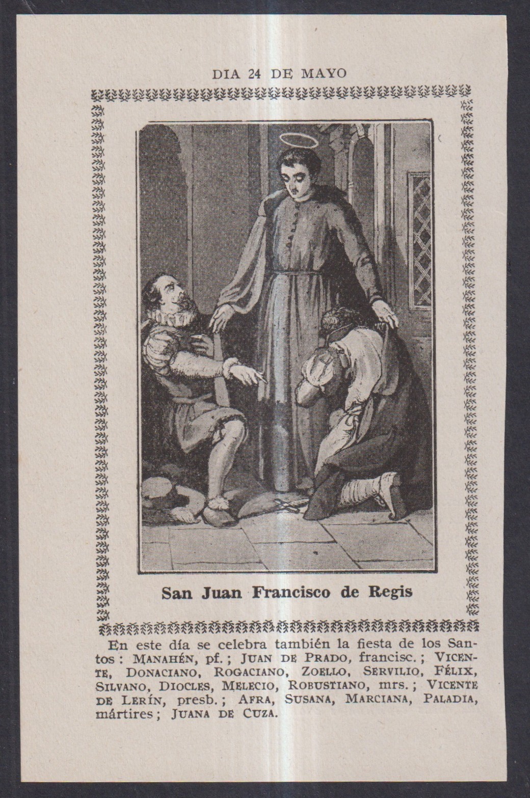 Holy card antique de San Francisco de Regis santino image pieuses estampa