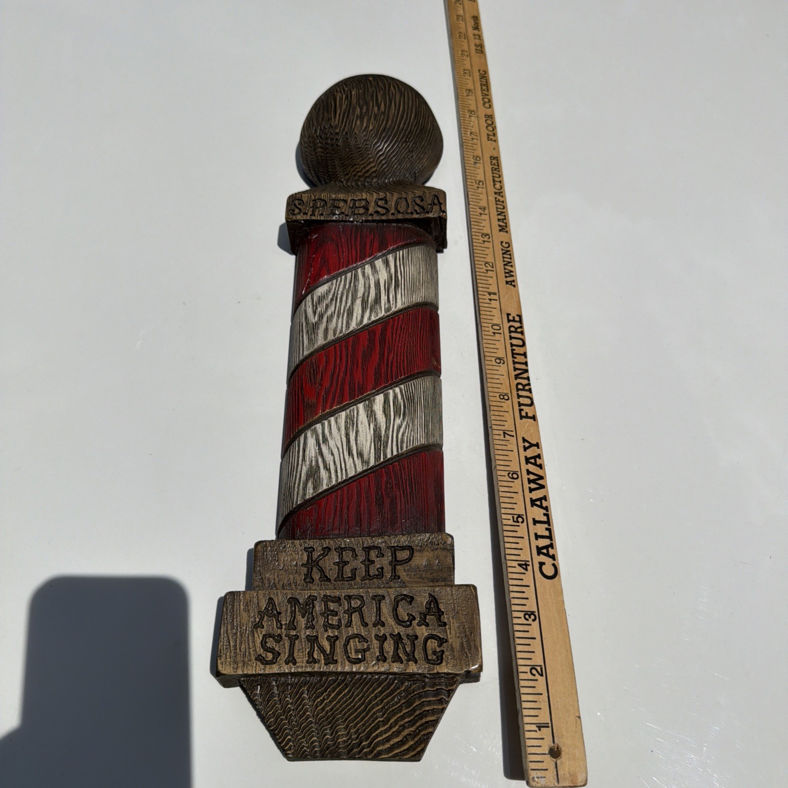 SPEBSQSA “Keep America Singing” wooden wall sign 18in tall