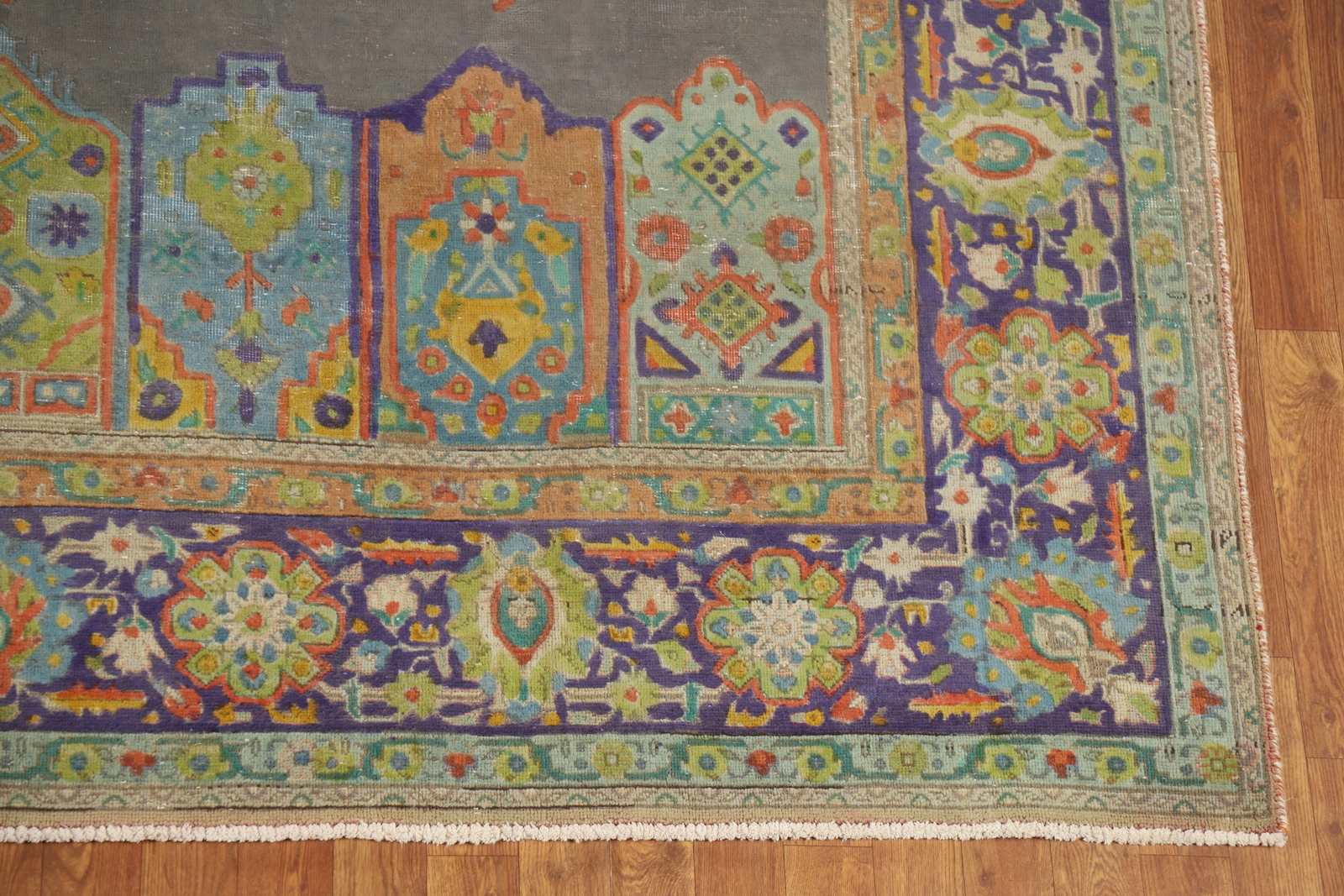 Vintage Gray Over-dyed Wool Living Room Rug Traditional Hand-made Carpet 8×11