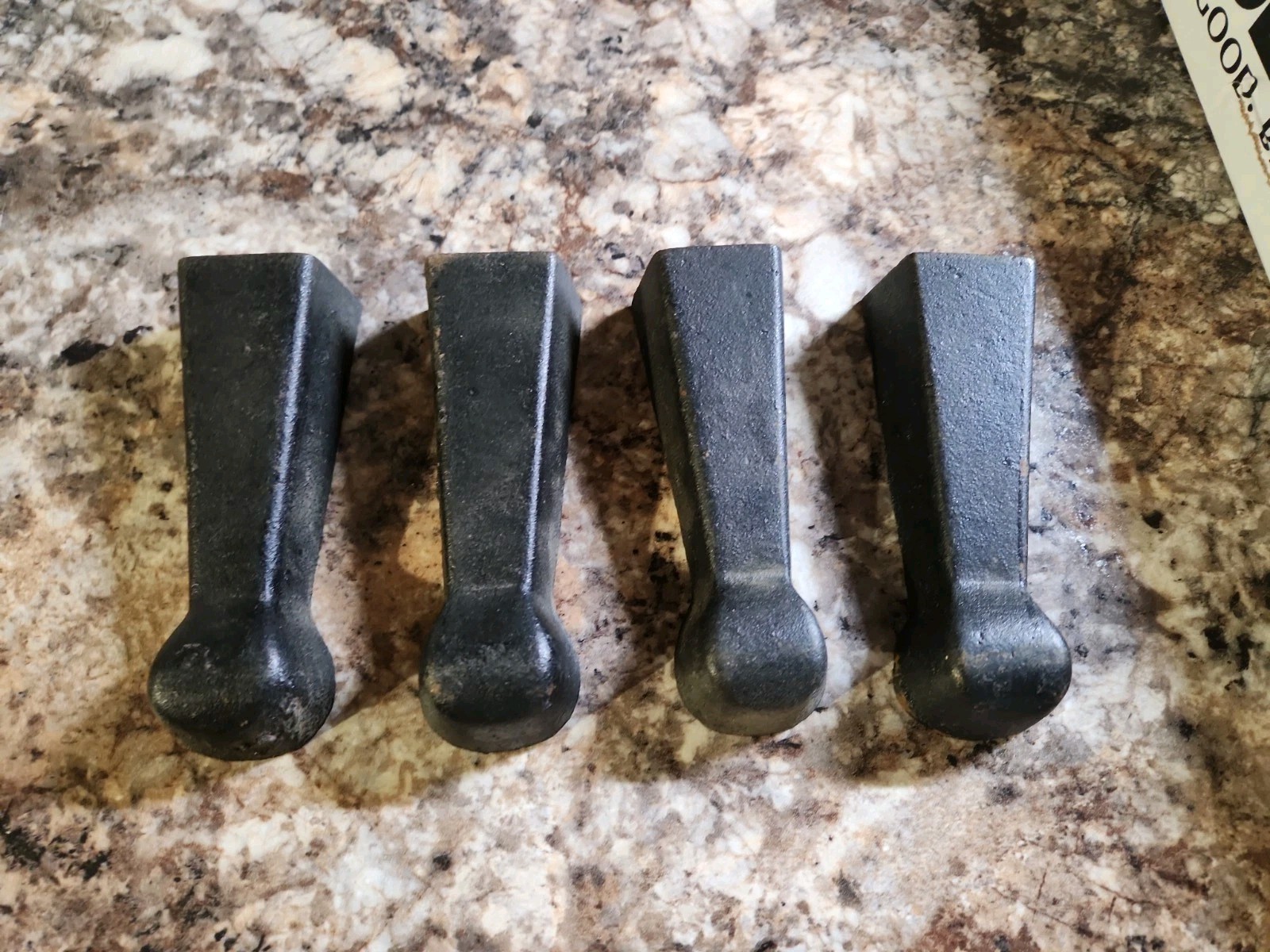Set Of 4 Bolt On Cast Iron Legs 4.5 inches long