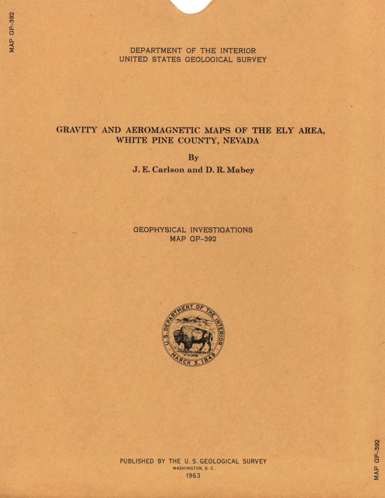 USGS Gravity and Aeromagnetic Map: Ely Area, White Pine County, Nevada