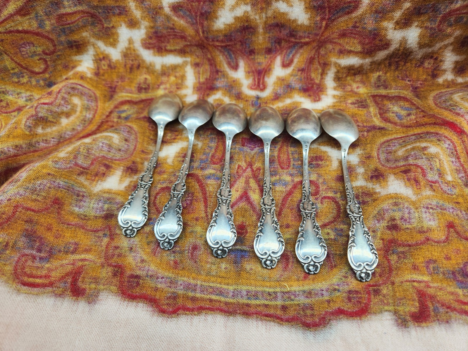 MONOGRAMMED Sterling Silver 6.25″ Teaspoon Floral Vintage Spoon 96g