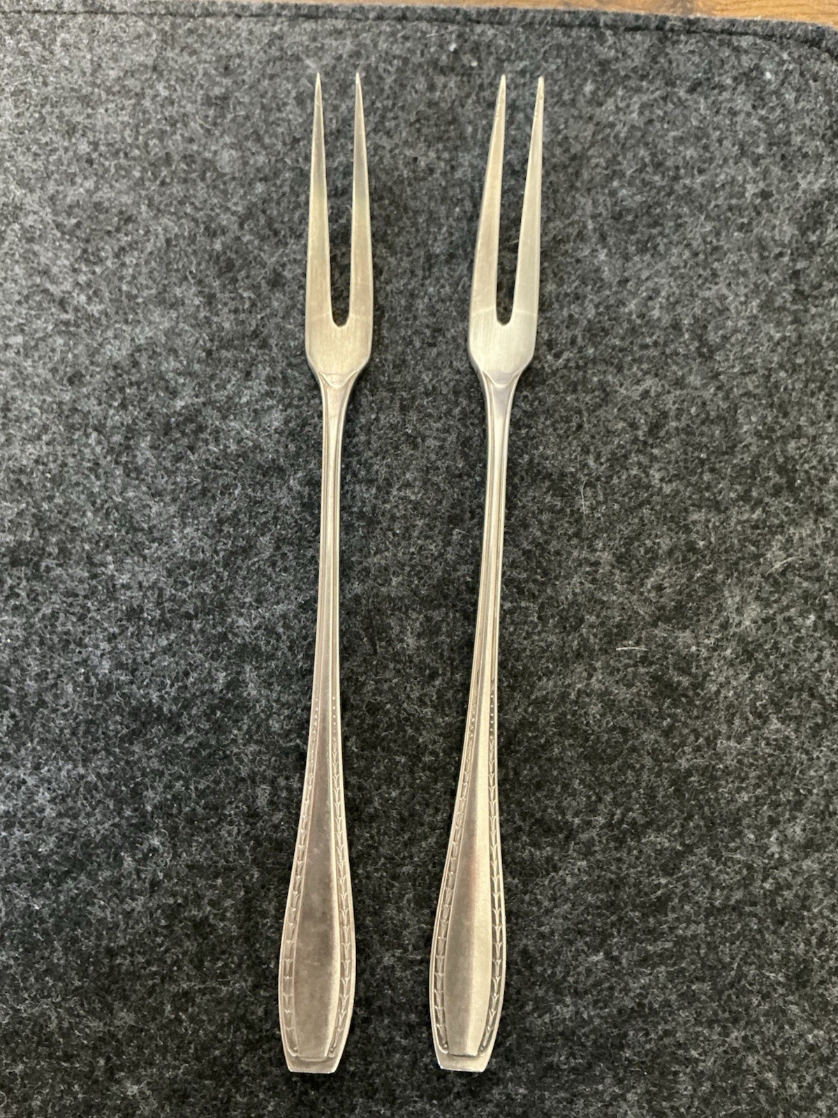 2 Antique AWS WELLNER SILBER 2 Tined Forks Silver-plated