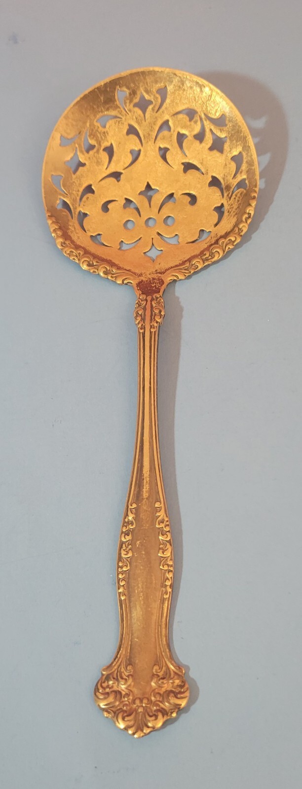Vtg Spoon Serving Slotted 1847 Rogers Bros.AT Decorative Silverplate Tomato 7.5″