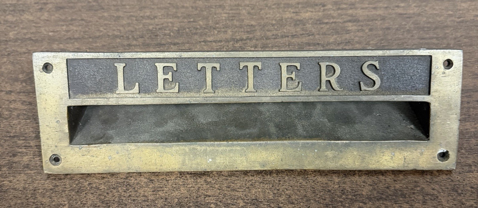 Vintage Brass LETTERS Mail Slot Architectural Salvage Heavy 10.5”