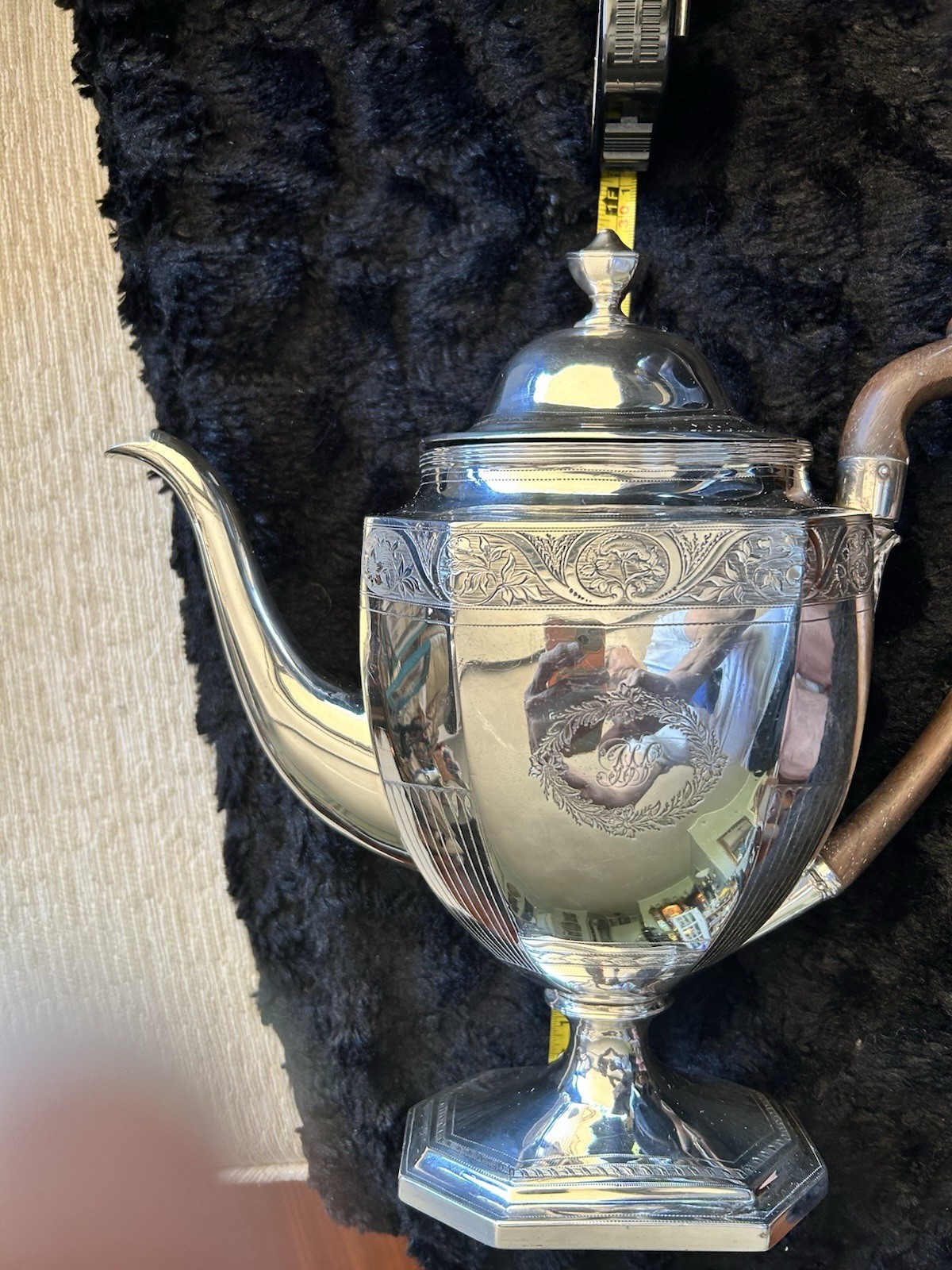 George III Georgian English Sterling Silver Coffee Pot Made In 1802 In London