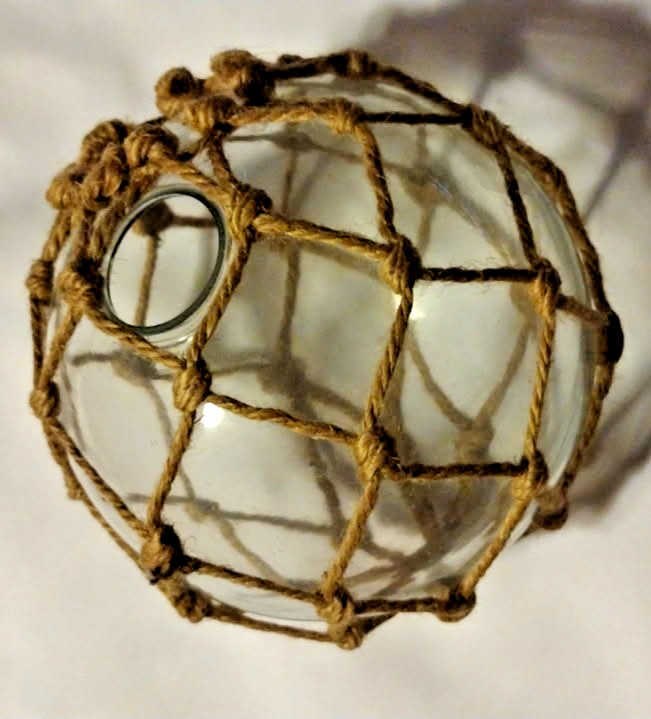 6″ Hand Blown Clear Glass Fish Net Float Buoy Reproduction Nautical Decor B2