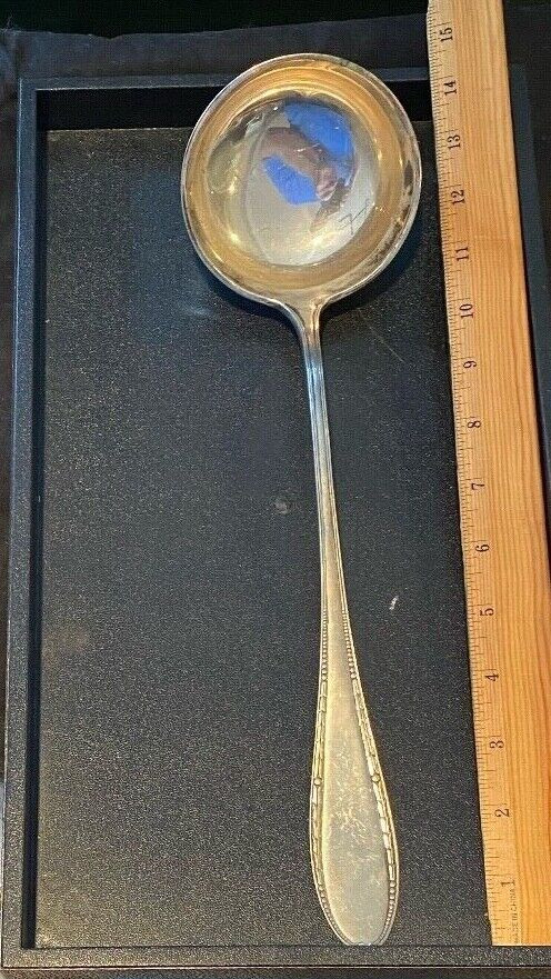 HEAVY .800 SILVER STERLING SOUP LADLE EUROPEAN MARKS GREAT SHAPE .800 CROWN *