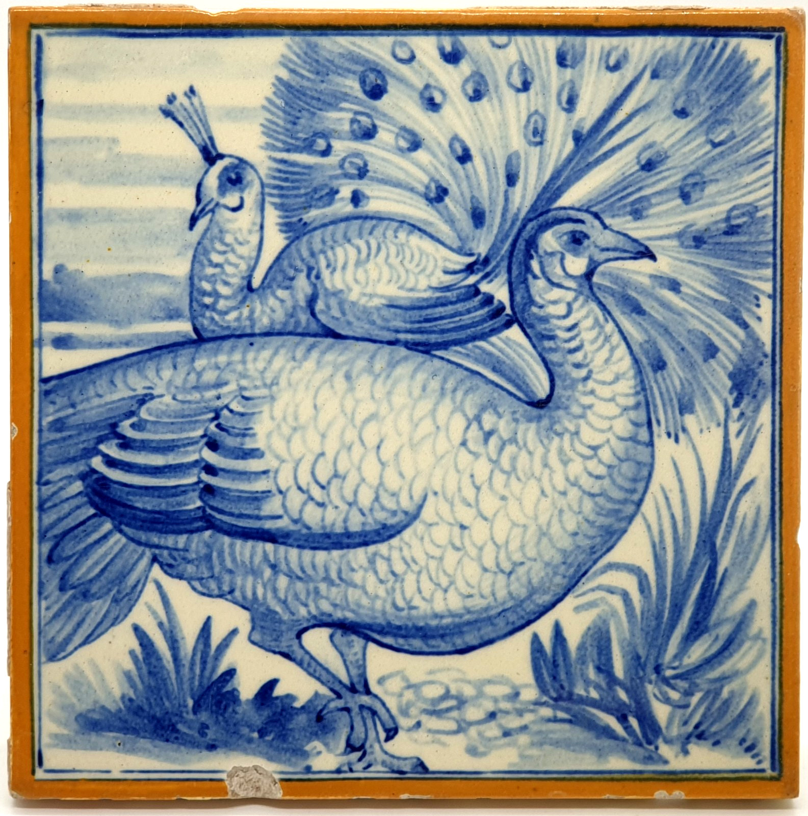 Antique Fireplace Tile Minton Hollins & Co Game Birds Design C1885 AE11