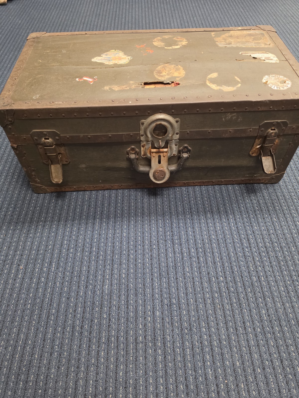 Samson Antique Vintage Green Foot Trunk Locker Chest (1935-1945) By Shwayder Bro