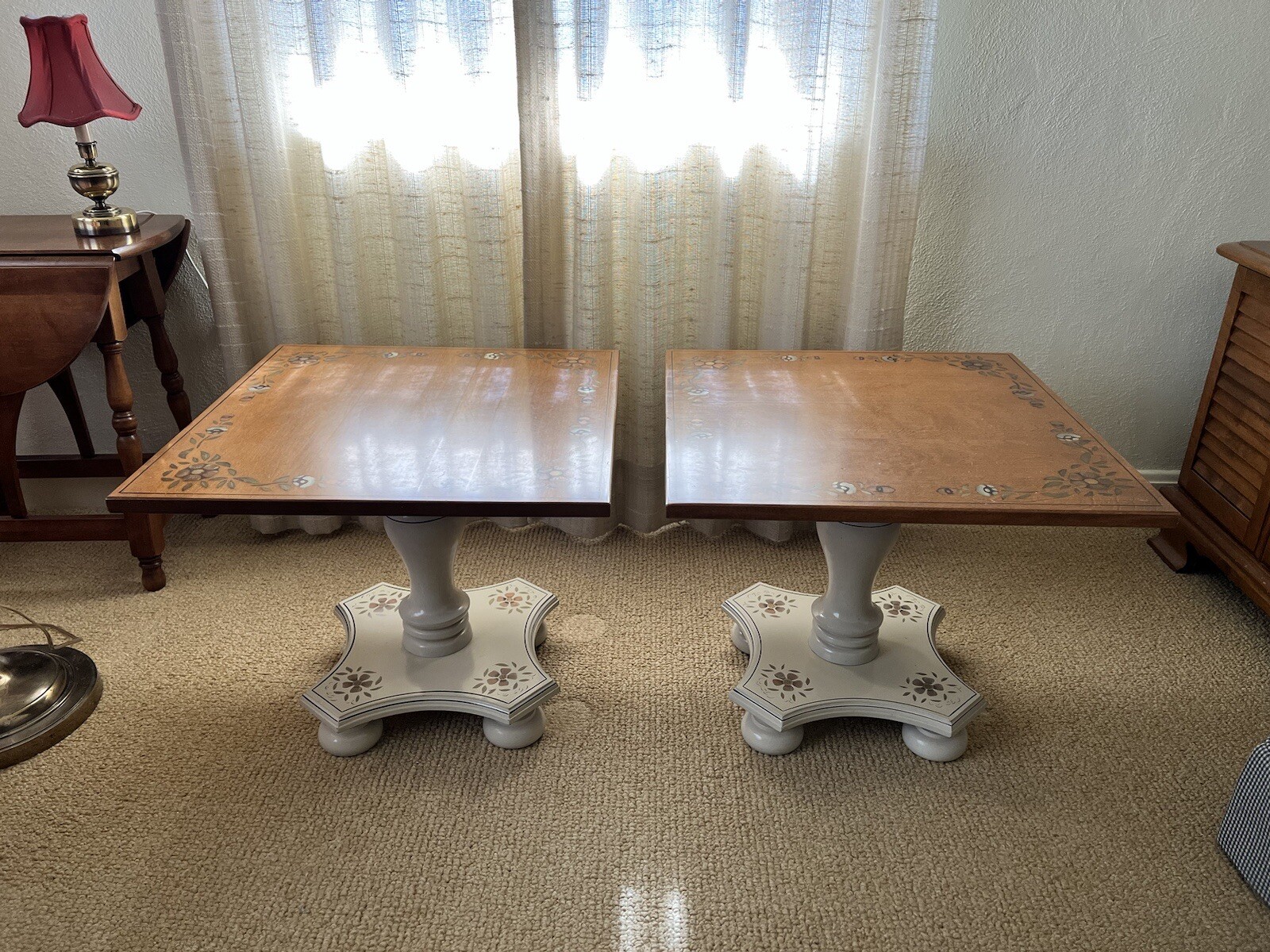 Ethan Allen Hitchcock White Square Pedestal End Tables. 1 for $150 or 2 for $250