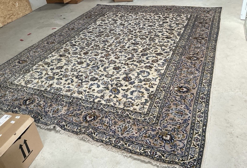 RRP £5000 Extra Large Hand-Knotted P E R S I A N K A S H A N Wool Rug Old