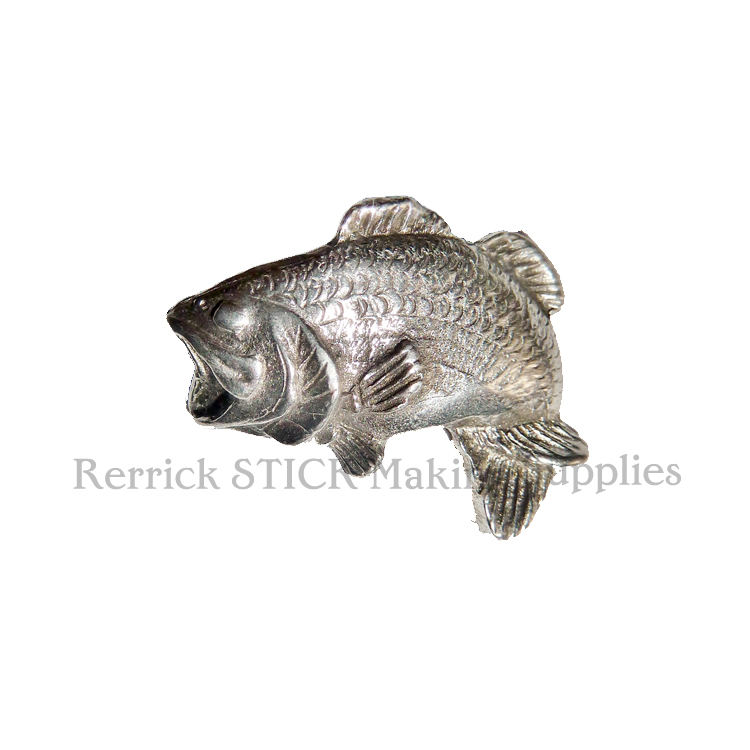 ONE BASS PEWTER MEDALLION FOR WALKING STICKS