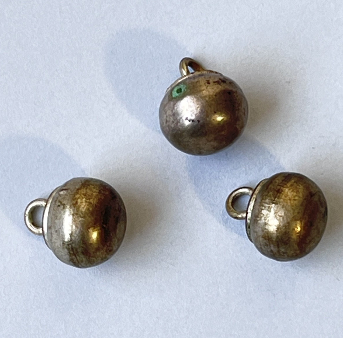 Antique Brass Ball Buttons ½” 2-Piece Seam Likely 19thC Waistcoat – Lot of 3