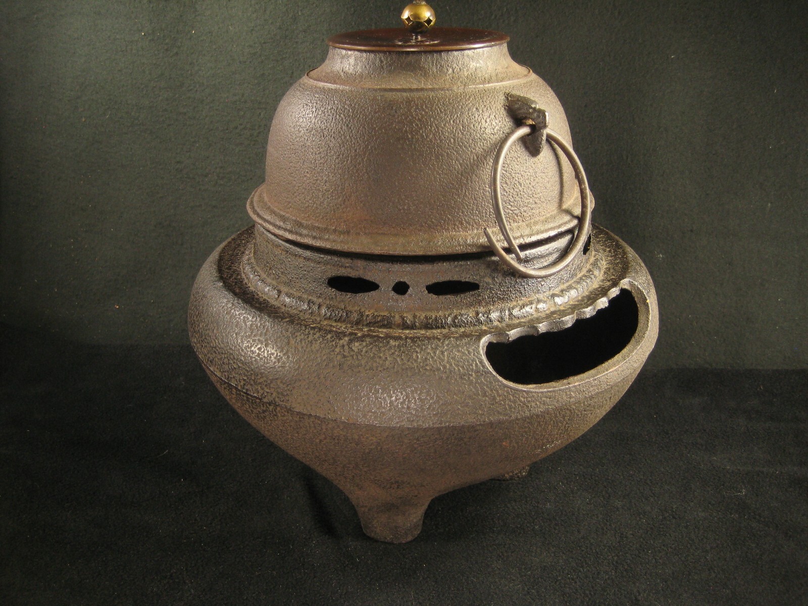 VINTAGE JAPANESE CAST IRON TEA CEREMONY FUROGAMA HIBACHI KETTLE