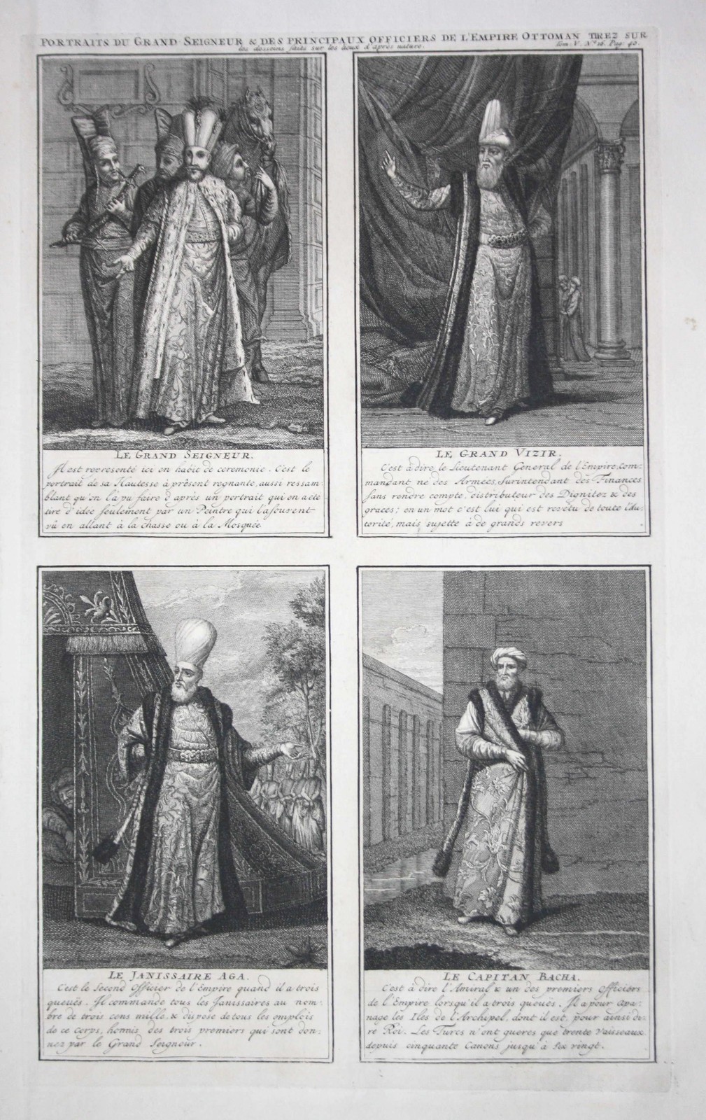 Ottoman Empire Turkey Muslim Emperor Grand Vizier Engraving Chatelain 1720