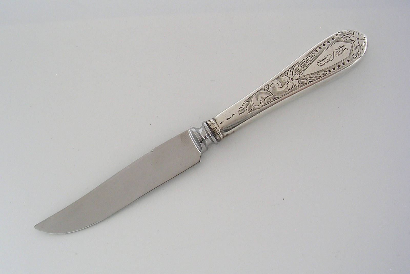 Stieff Sterling Betsy Patterson Engraved HH Fruit Knife/SS Blade-6 1/2″