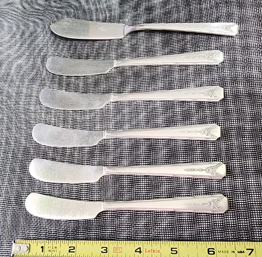 ✅️ ONEIDA c1940 MILADY SILVERPLATED MASTER BUTTER KNIFE & 5 SPREADERS 🧈