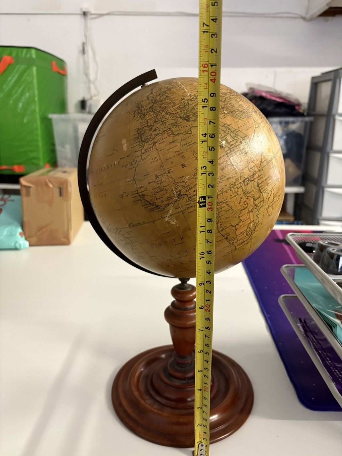 Antique Philip’s Educational Terrestrial Globe J Bartholomew World Map 16” High